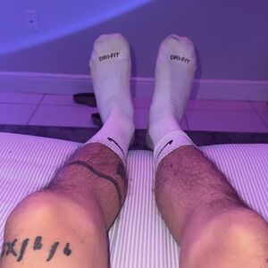 Nike Dri-FIT White Athletic Socks